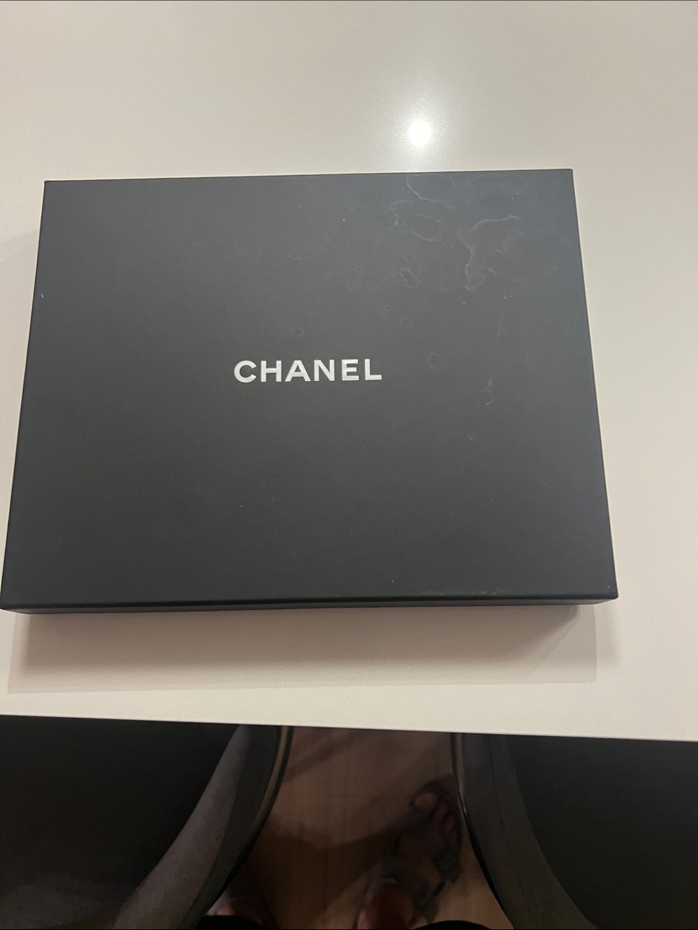 CHANEL Black Men's Accessory Gift Box with White Logo